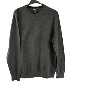 Mark Law 100% Extra Fine Merino Wool Sweater Medium Gray Pullover